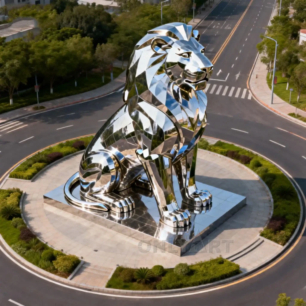 Stainless Steel Lion Statues For Sale