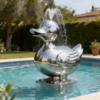 Stainless Steel Metal Duck Water Fountain