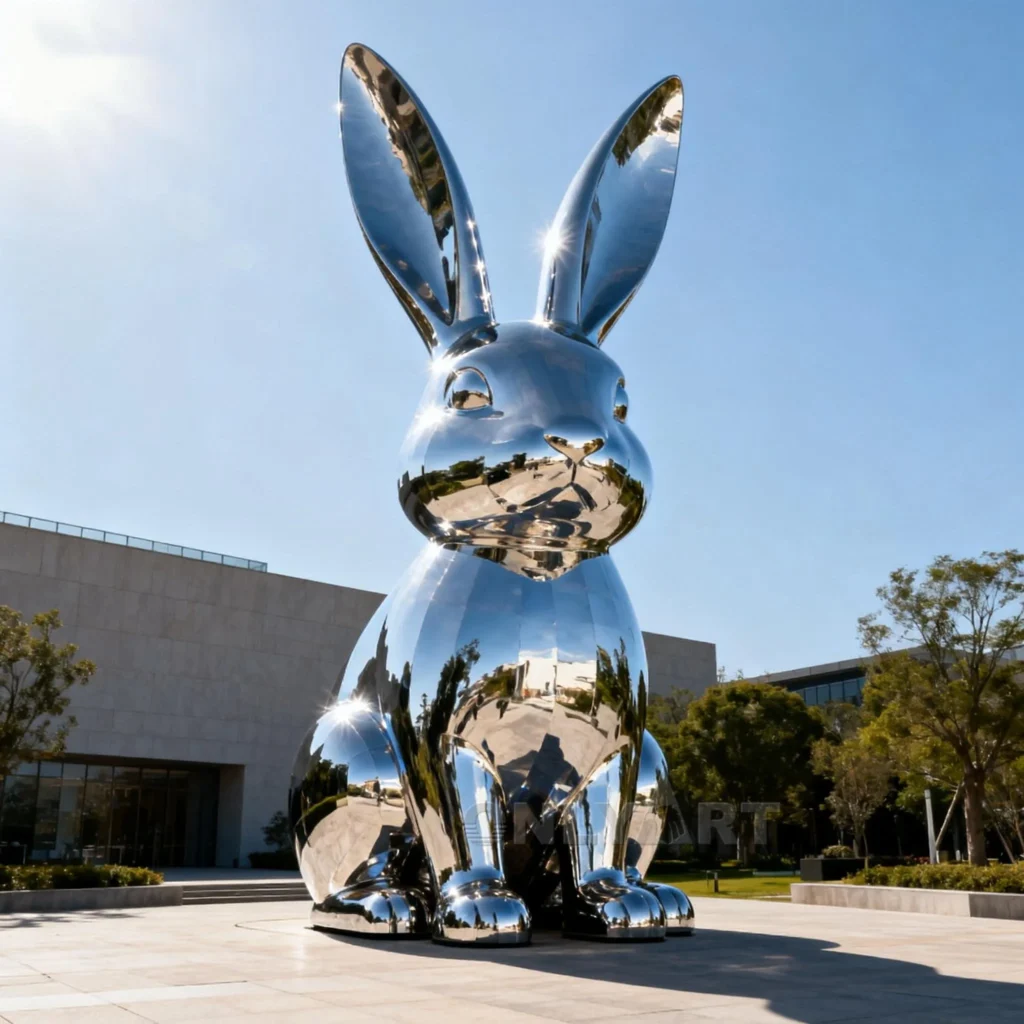 Stainless Steel Metal Giant Rabbit Statue