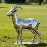 Stainless Steel Metal Goat Sculpture