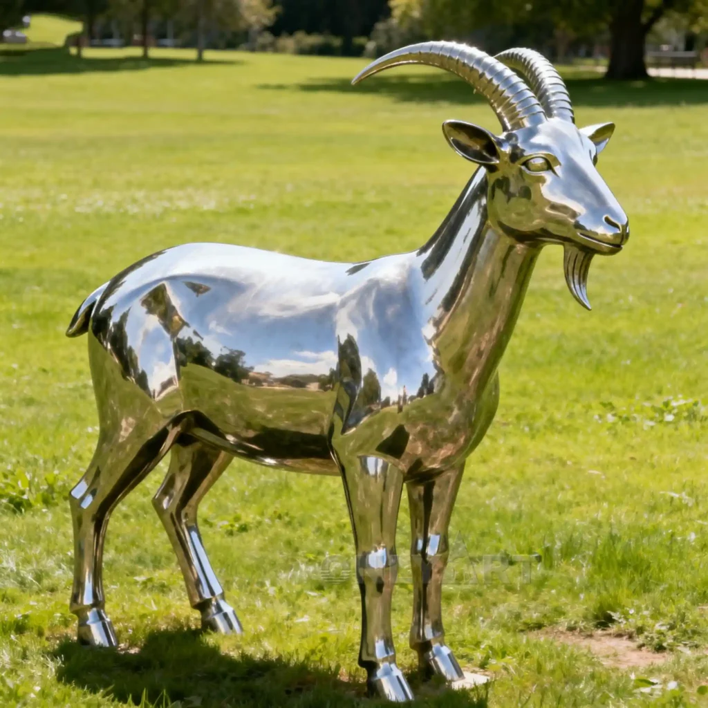 Stainless Steel Metal Goat Statue