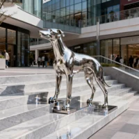 Stainless Steel Metal Greyhound Statue