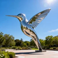Stainless Steel Metal Humming Bird Statue