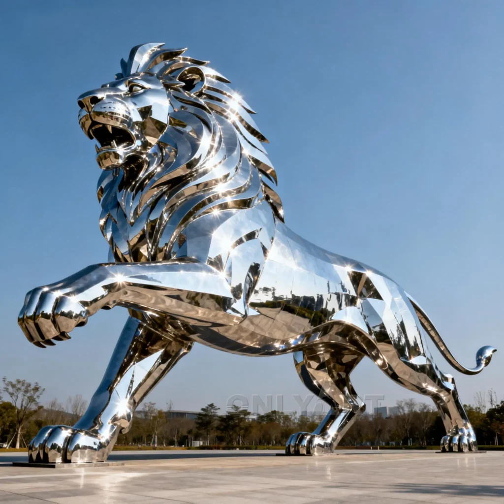 Stainless Steel Metal Lion Statue