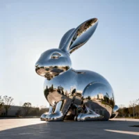 Stainless Steel Metal Rabbit Statues For Sale