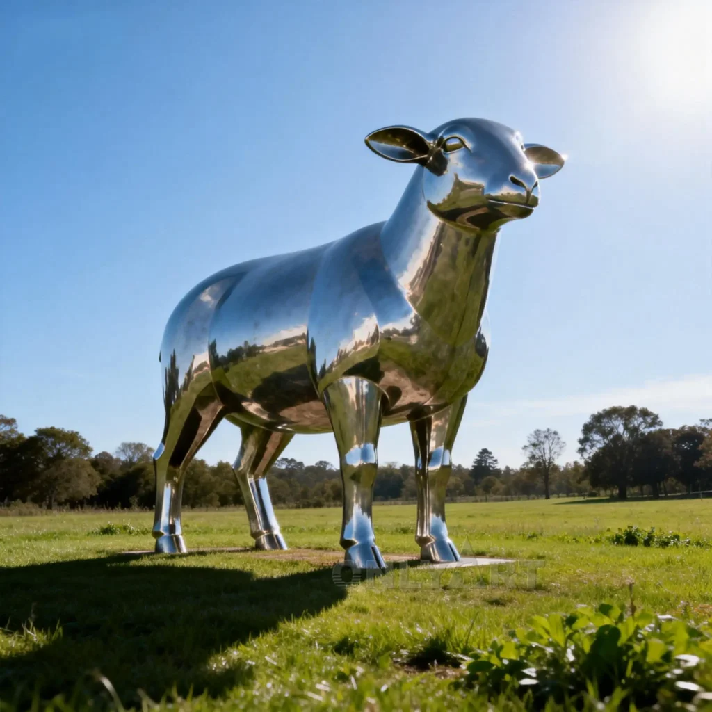 Stainless Steel Metal Sheep Statue