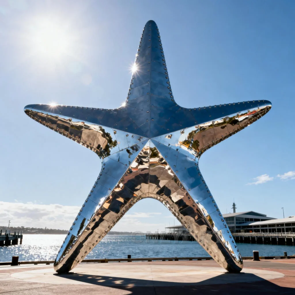 Stainless Steel Metal Starfish Sculpture