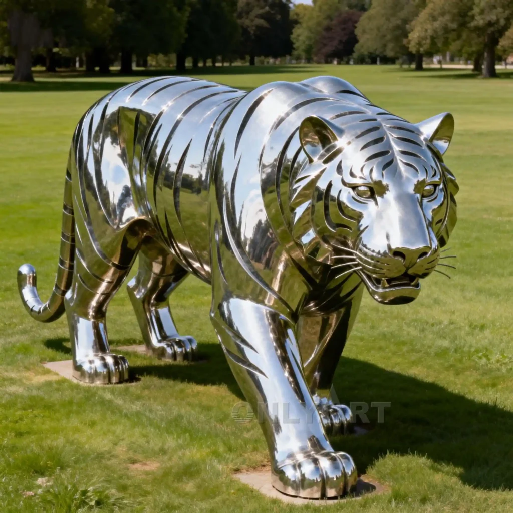 Stainless Steel Metal Tiger Statue