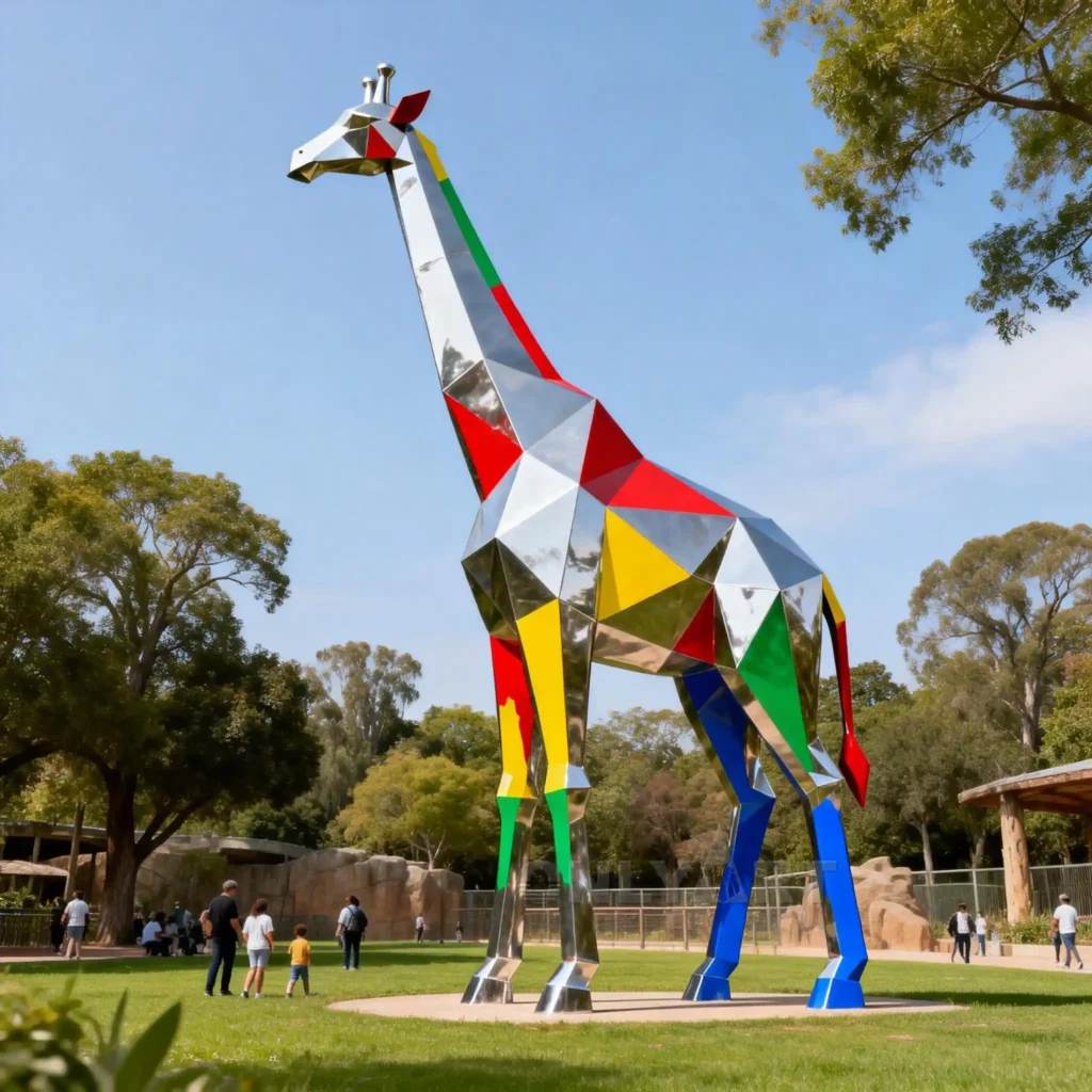 Tall Giraffe Statue Decor Garden
