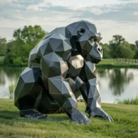 Black Metal Gorilla Ornaments For Sale