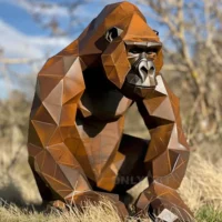 Corten Steel Gorilla Art Statue