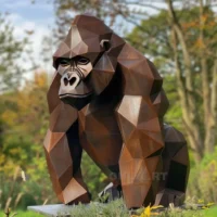 Corten Steel Metal Gorilla Statue For Home