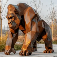 Corten Steel Modern Gorilla Sculpture
