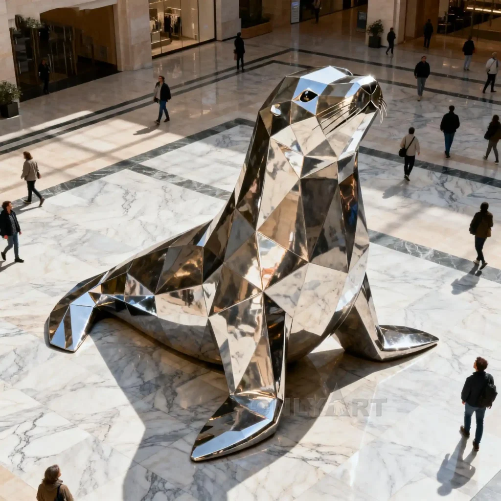Custom Metal Elephant Seal Sculpture