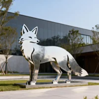 Decor Metal Silhouette Fox Sculpture