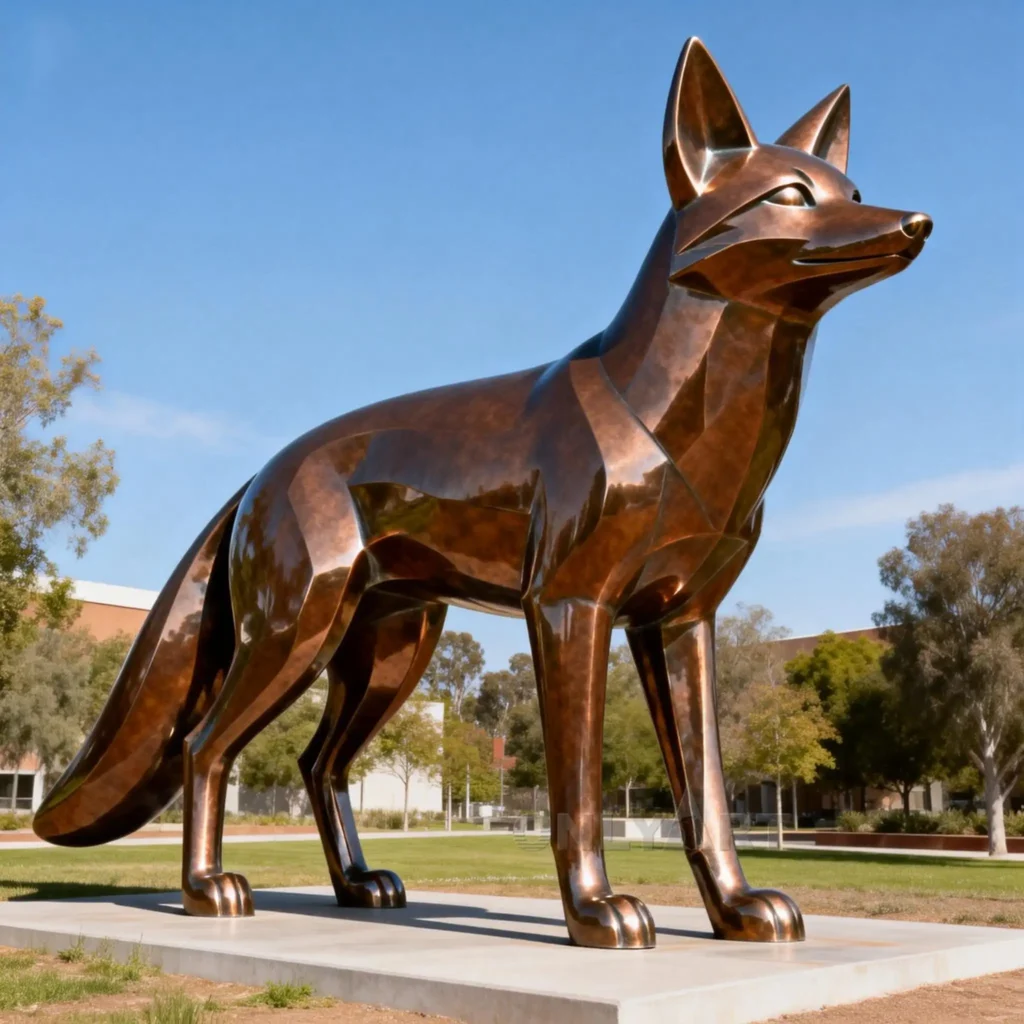 Garden Metal Corten Fox Sculpture