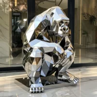 Geometric Life Size Gorilla Statue