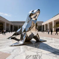 Geometric Life Size Seal Sculpture