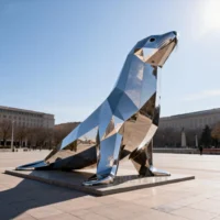 Geometric Seal Statue For Sale