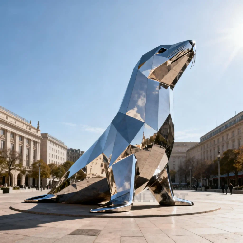 Metal Art Seal Animal Sculpture