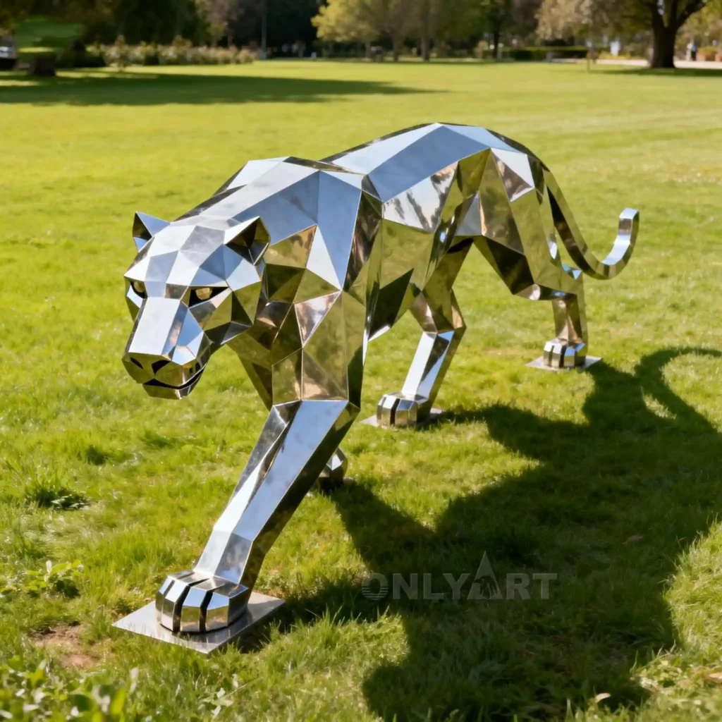 Metal Cheetah Statue For Sale