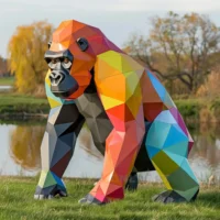 Metal Gorilla Art Sculpture