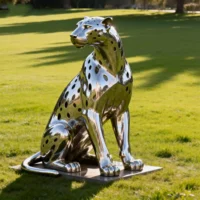 Metal Large Cheetah Sculpture