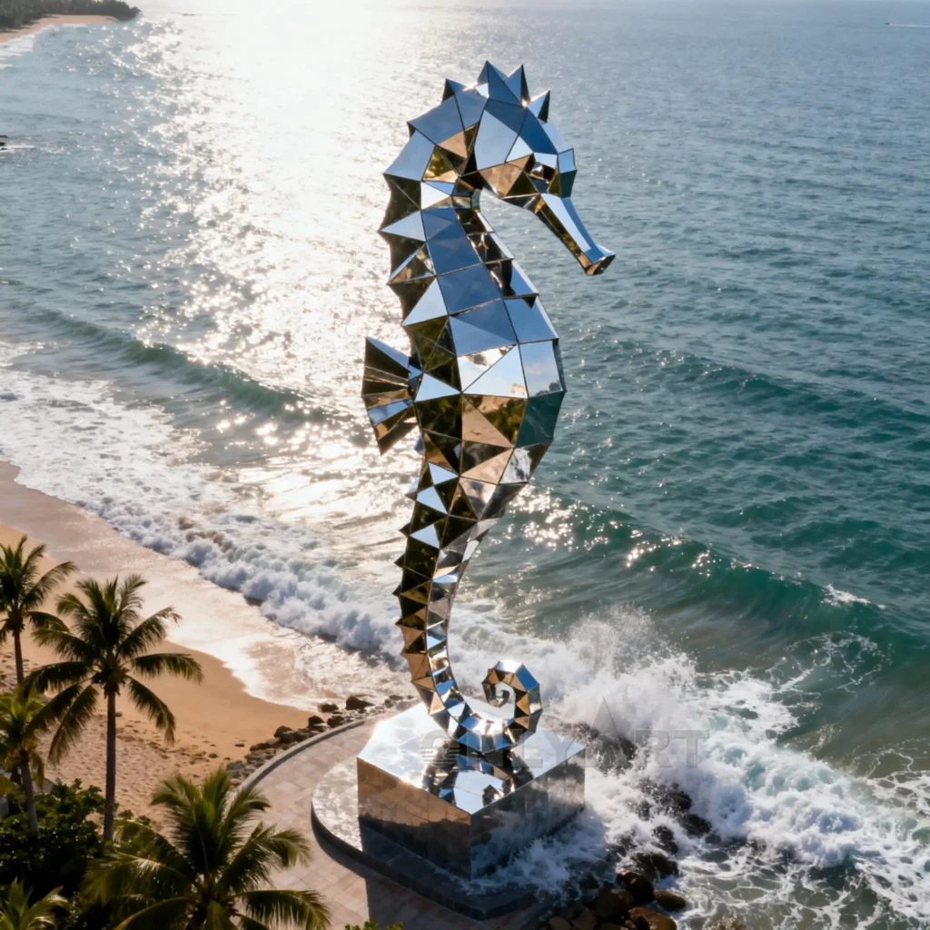 Metal Seahorse Statue For Sale