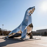 Metal Seal Statue For Garden