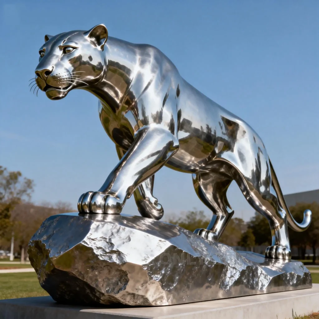 Outdoor Metal Jaguar Statue For Sale