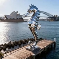 Outdoor Metal Large Seahorse Statue