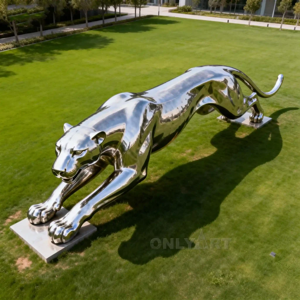 Stainless Steel Leopard Statue