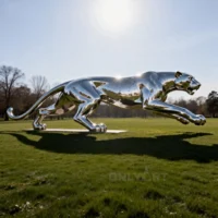 Stainless Steel Life Size Cheetah Statue