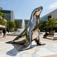 Stainless Steel Metal Seal Sculpture