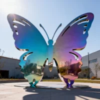 Colorful Metal Butterfly Outdoor Statue