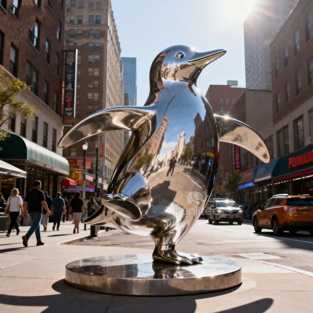 Custom Metal Giant Penguin Statue