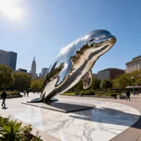 Custom Metal Manatee Sculpture For Sale