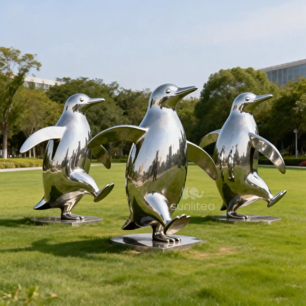 Garden Life Size Penguin Statue