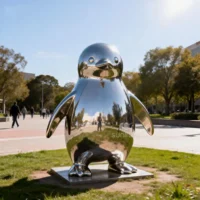 Large Baby Metal Penguin Garden Ornament