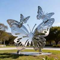 Metal Butterfly Garden Statue For Sale