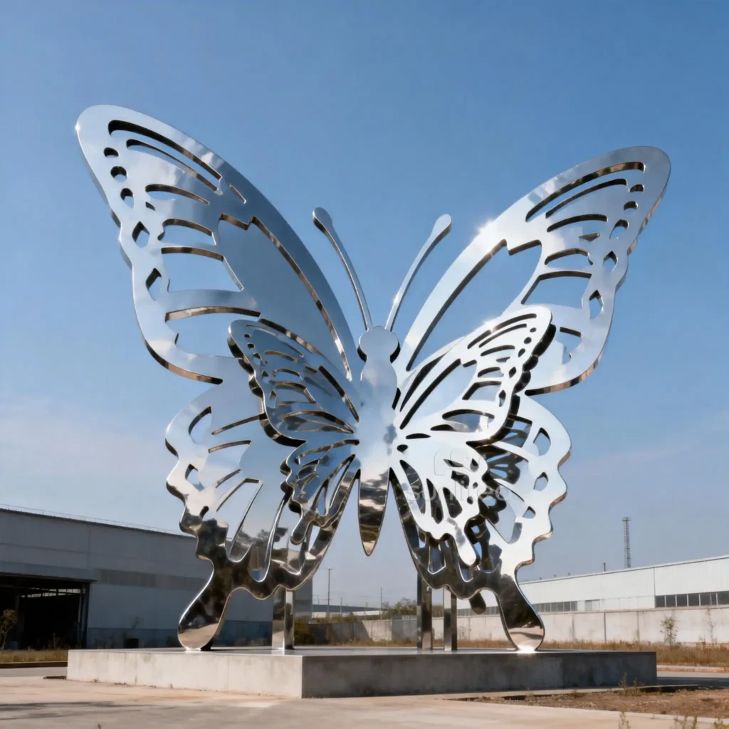Metal Large Butterfly Statue
