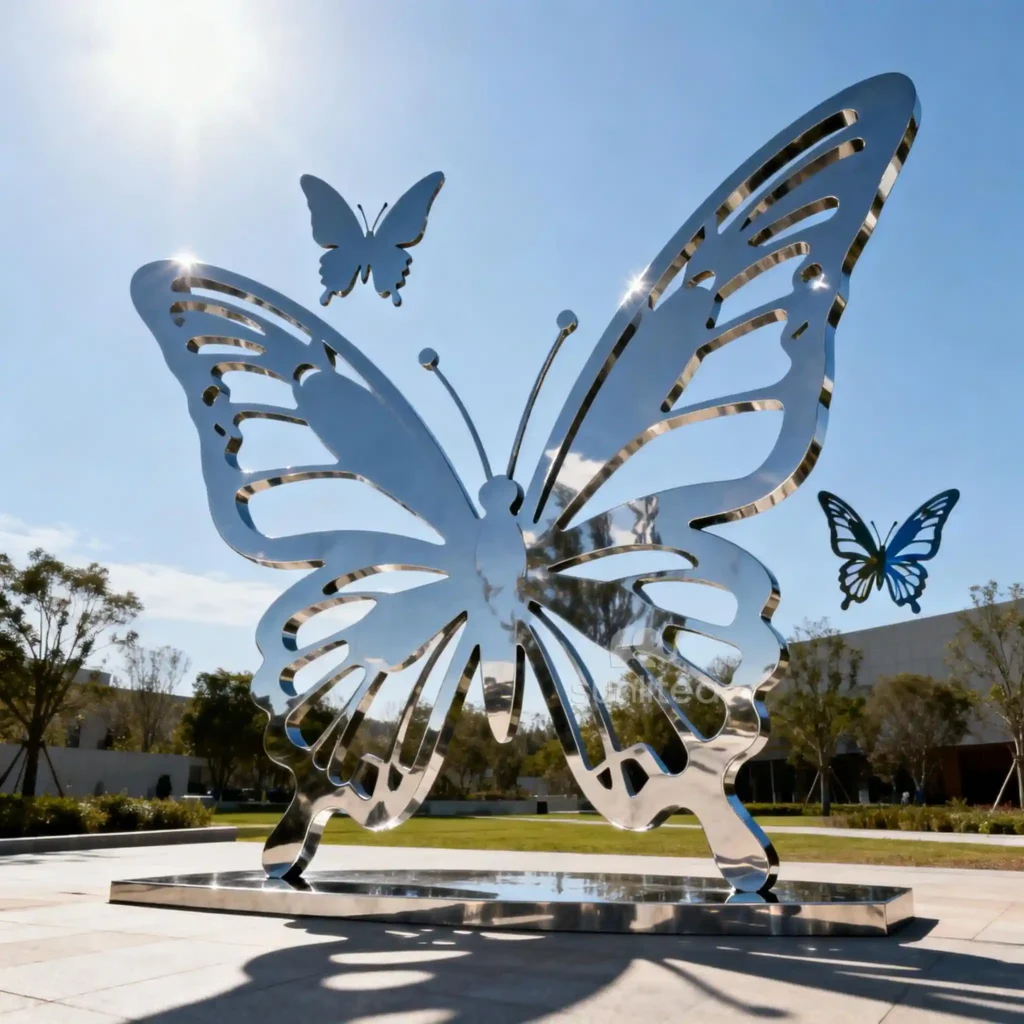 Metal Outdoor Butterfly Sculpture