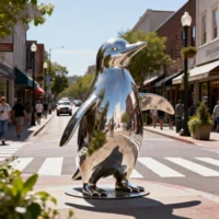 Metal Penguin Statue Outdoor