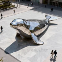 Outdoor Geometric Large Manatee Statue
