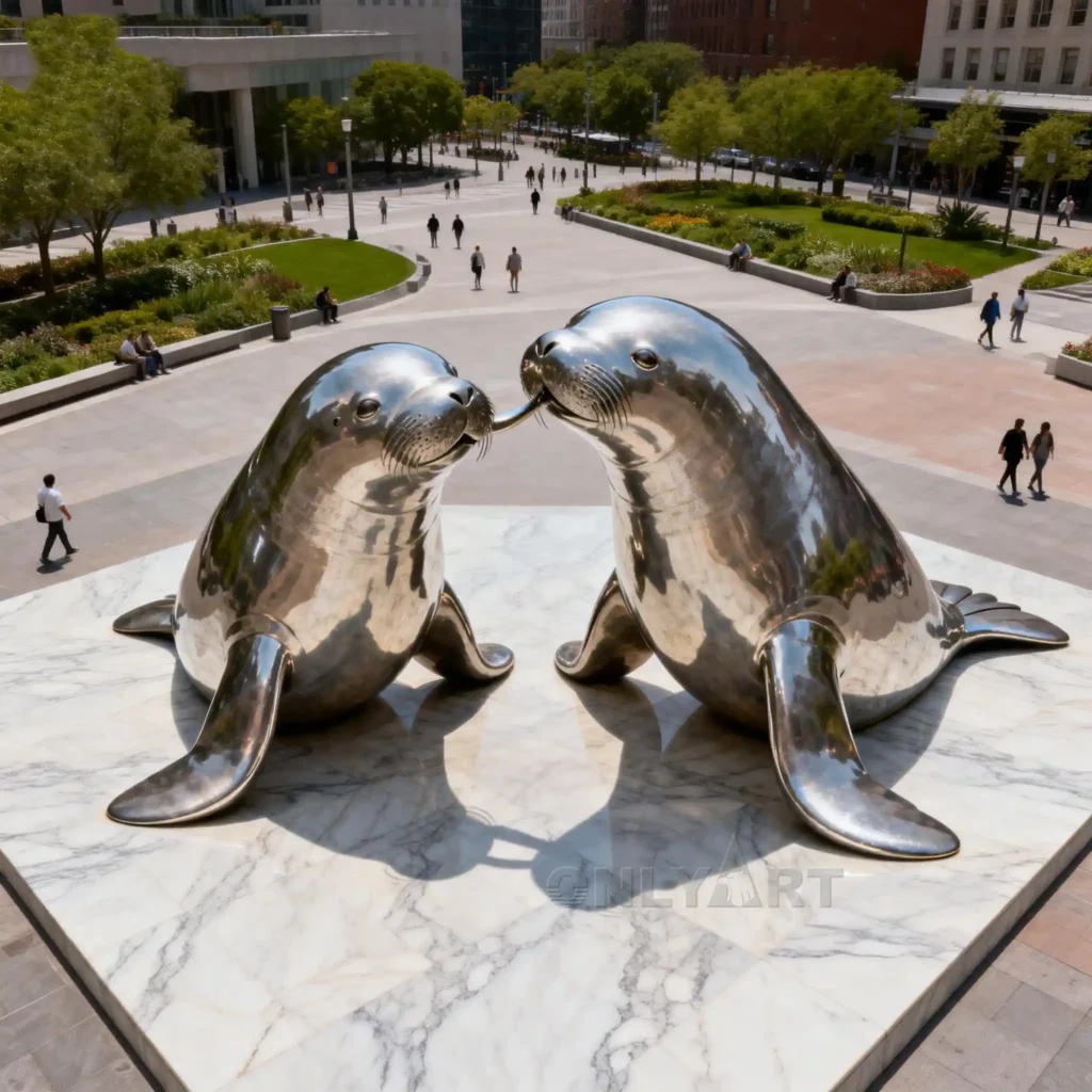 Outdoor Large Manatee Statue For Sale