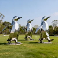 Outdoor Large Metal Penguin Sculpture