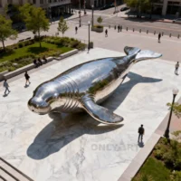 Outdoor Life Size Manatee Sculpture