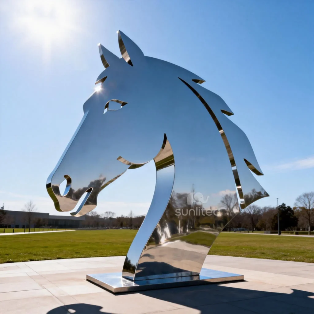 Stainless Steel Horse Head Silhouette Sculpture