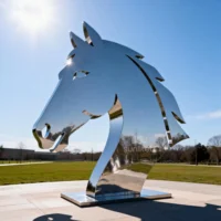 Stainless Steel Horse Head Silhouette Sculpture