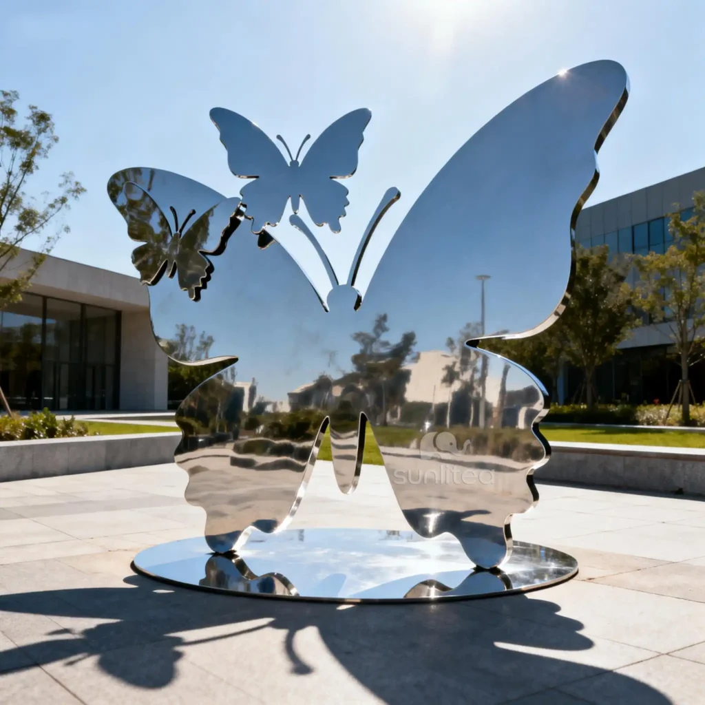 Stainless Steel Large Butterfly Garden Sculpture